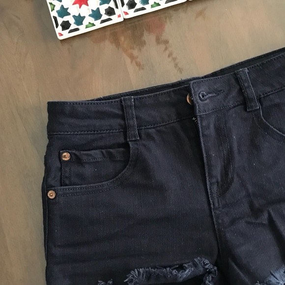 F21 midnight blue frayed shorts - Picture 2 of 5
